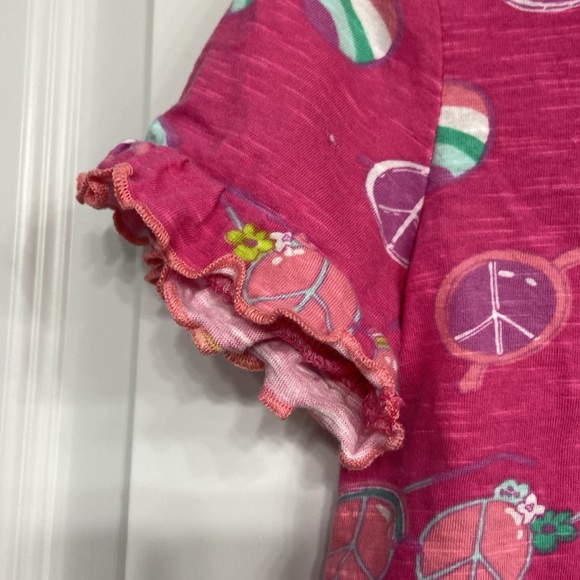 Hatley Little Girls Dress Pink with sunglasses designs size 5 - Picture 3 of 6